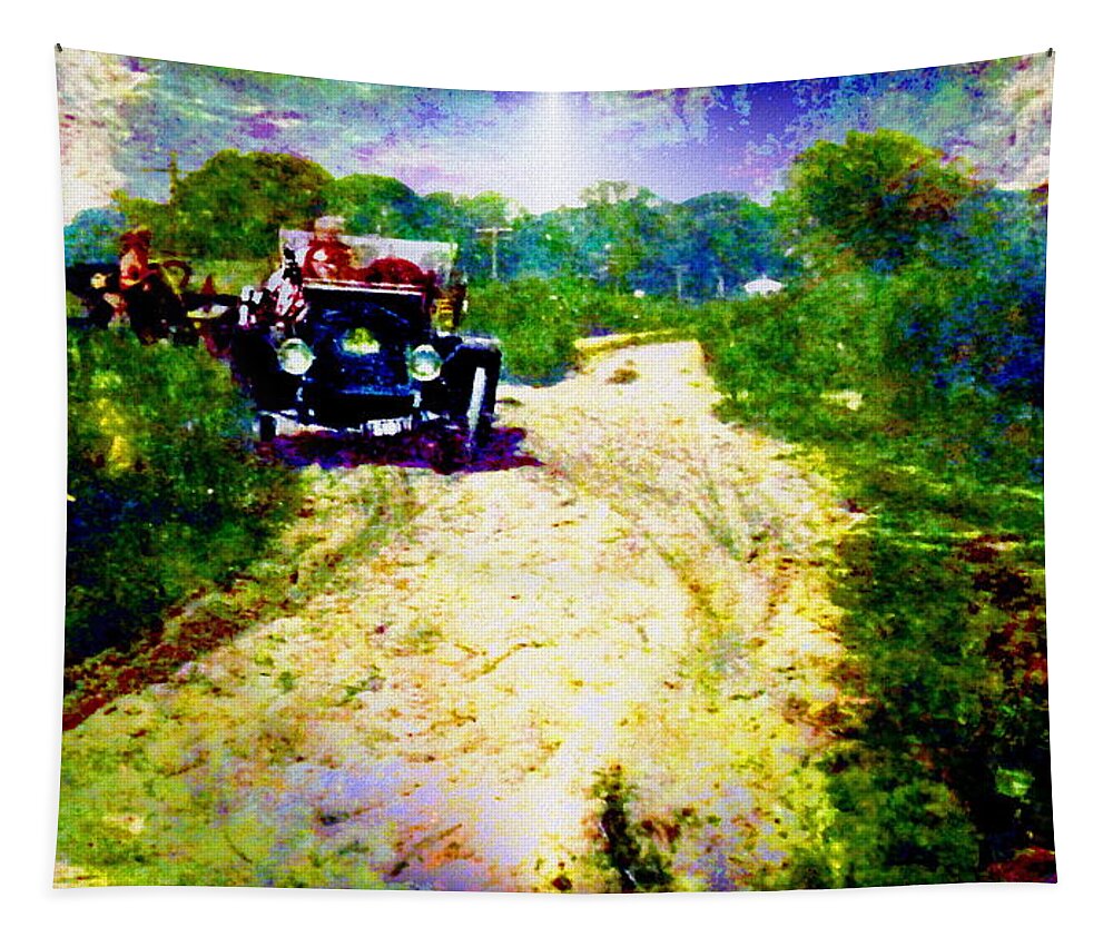 Vintage Autos Tapestry featuring the digital art Tough Times by Cliff Wilson
