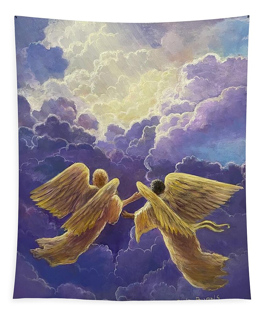 Heaven Tapestry featuring the painting Toward the LIght by Rand Burns