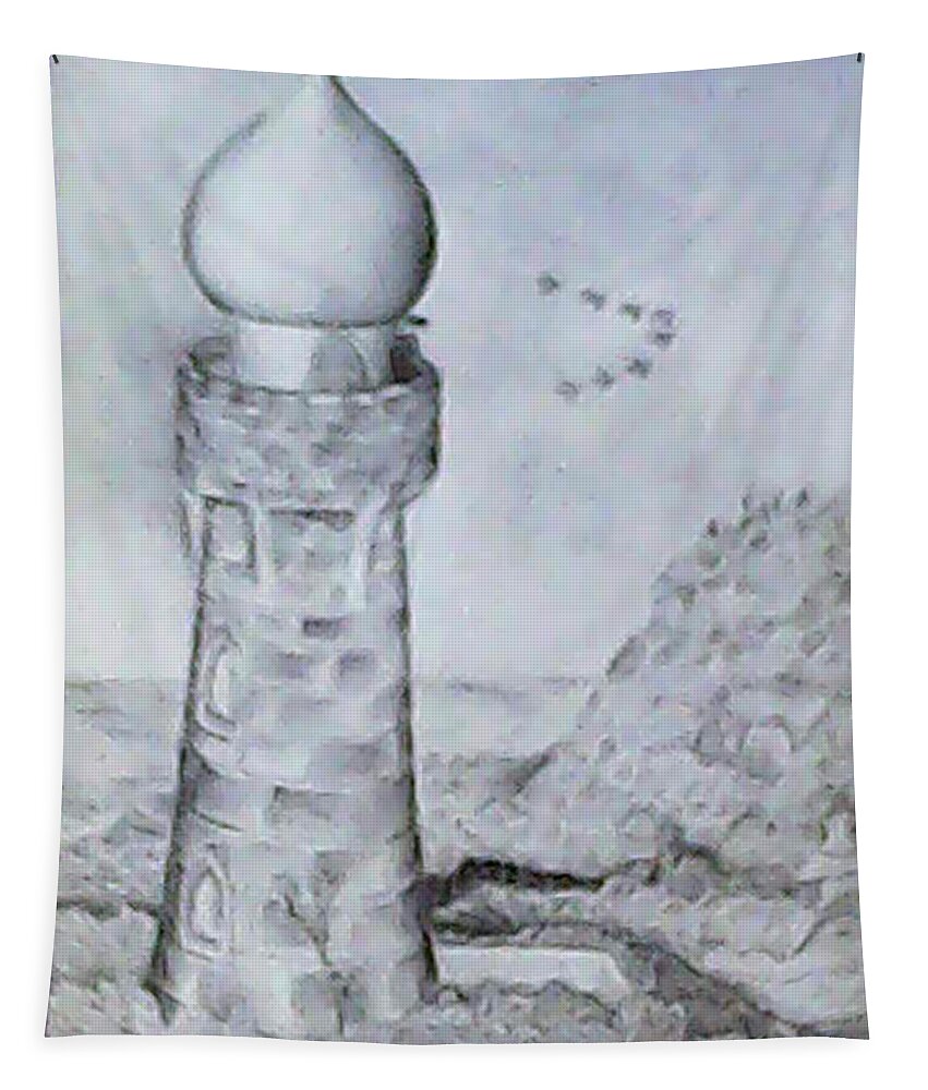 All Tapestry featuring the drawing Tower by Mattit Yahu