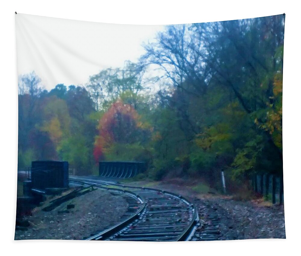  Tapestry featuring the photograph Towners Woods Tracks by Brad Nellis