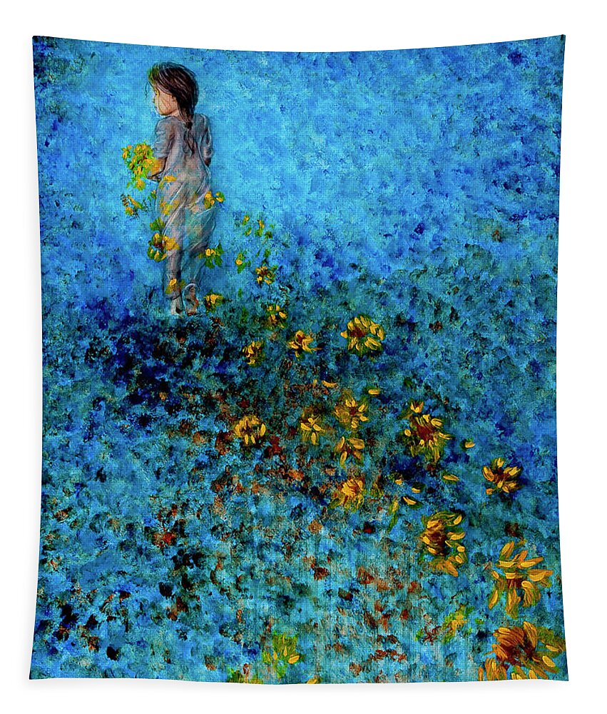 Child Tapestry featuring the painting Traces II by Nik Helbig