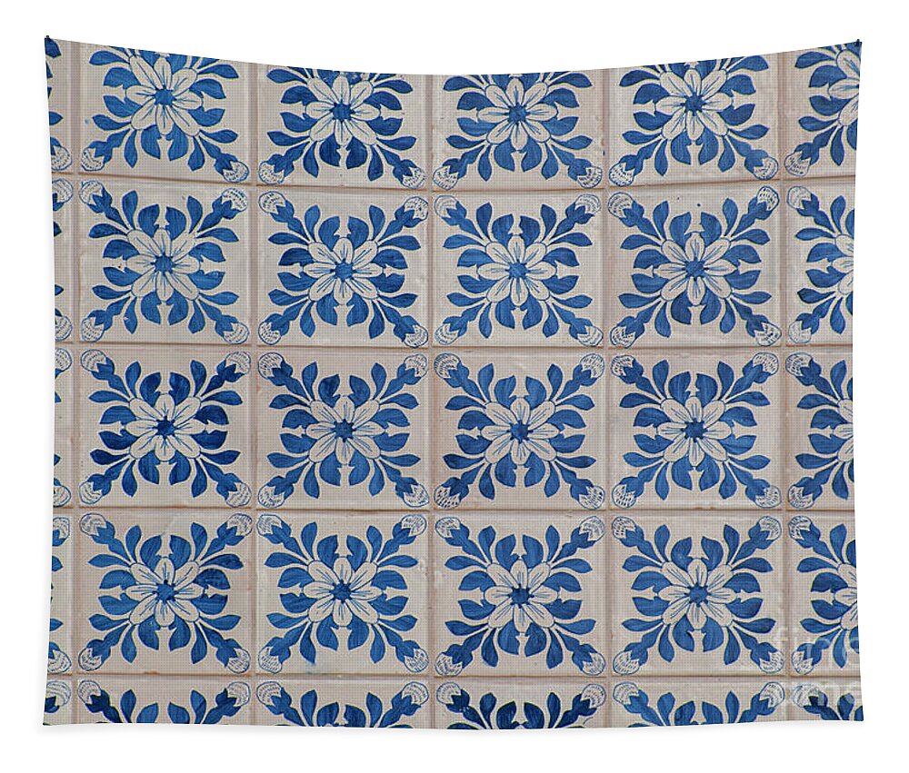 Blue Tapestry featuring the photograph Traditional Portuguese tiles l5 by Ilan Rosen