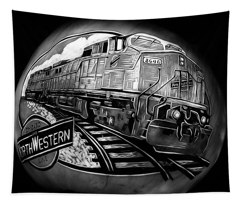 Train Tapestry featuring the photograph Train BW by Stuart Manning