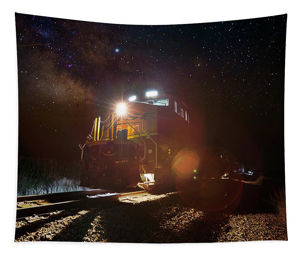 Milky Way Tapestry featuring the photograph Train of Thought by Aaron J Groen