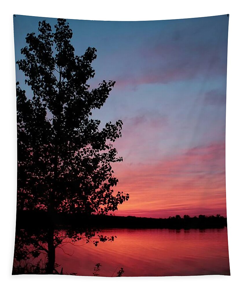 Tree Tapestry featuring the photograph Tree in Sunset by Mary Walchuck