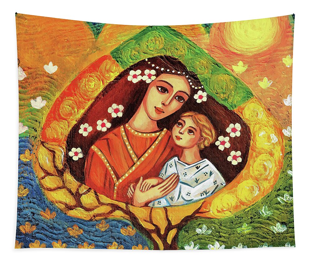 Mother And Child Tapestry featuring the painting Tree of Life by Eva Campbell