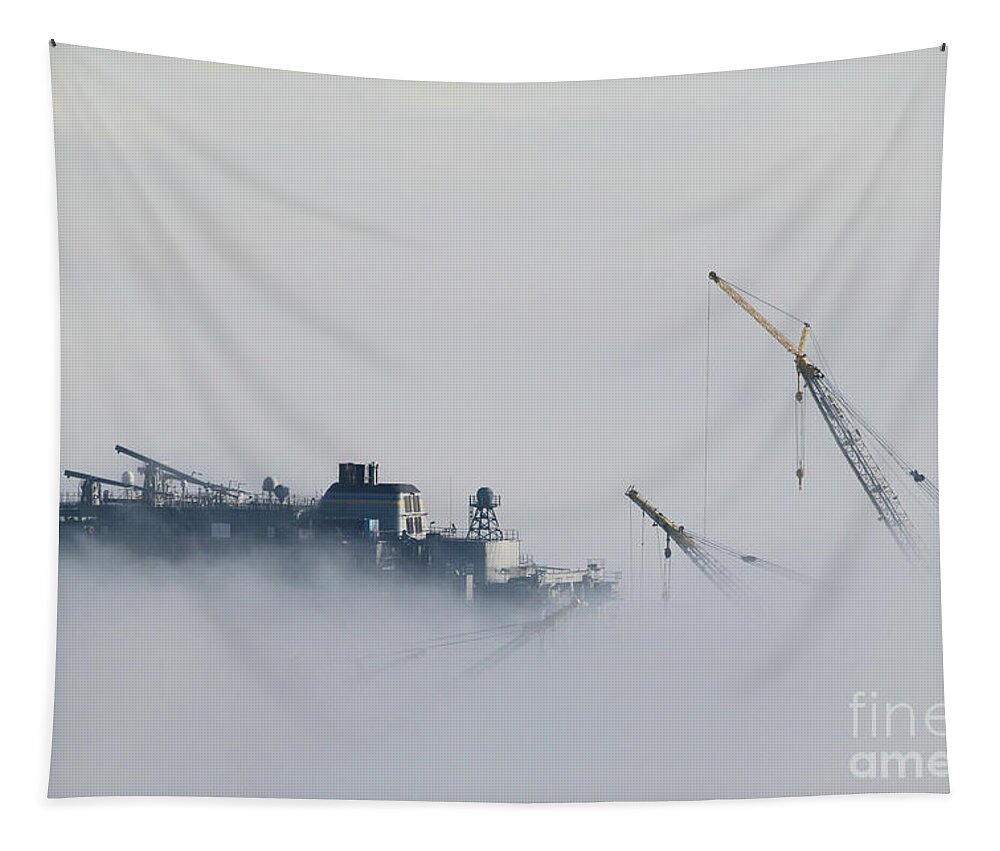 Fog Tapestry featuring the photograph Trenching in the Fog by Manuela's Camera Obscura