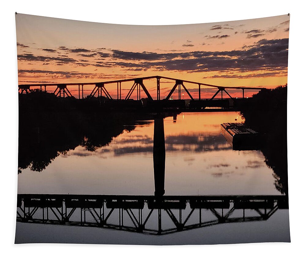 Trestle Tapestry featuring the photograph Trestle Over the Black Warrior River by Jeremy Butler