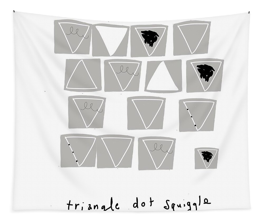 Triangles Tapestry featuring the digital art Triangle Dot Squiggle by Ashley Rice