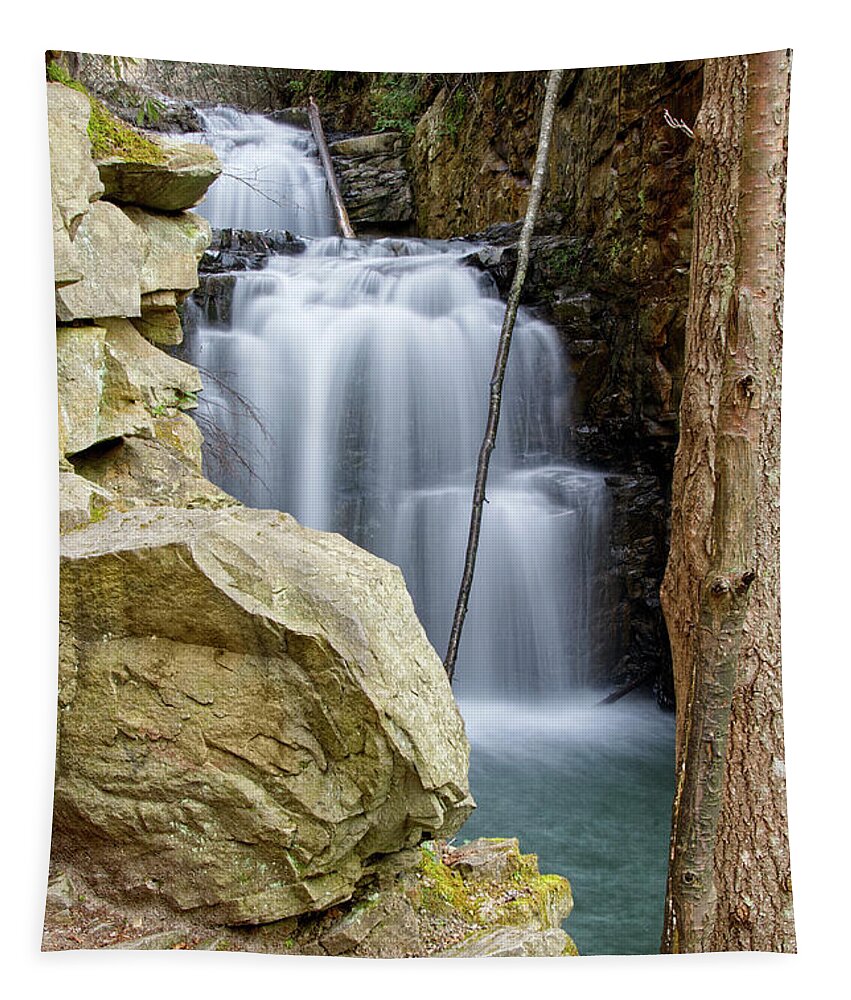 Triple Falls Tapestry featuring the photograph Triple Falls On Bruce Creek 17 by Phil Perkins