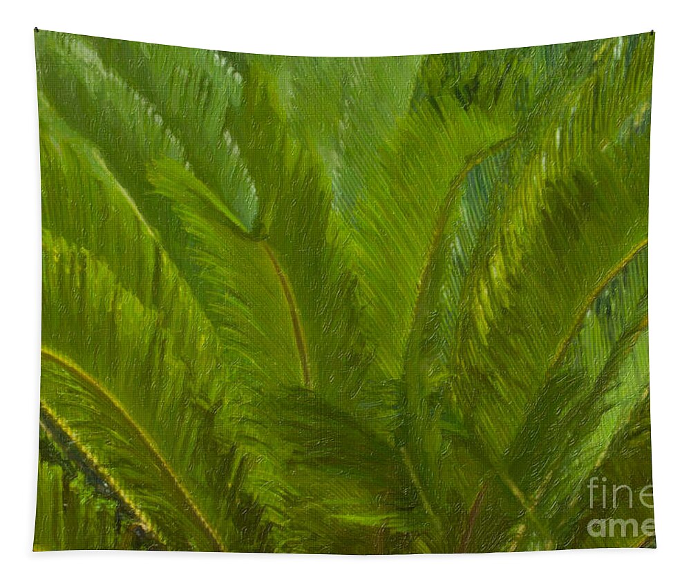 Tropical Tapestry featuring the painting Tropical Sago Palm by Dale Powell