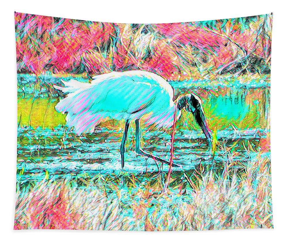 Wood Stork Tapestry featuring the photograph Tropics Gone Wild by Alison Belsan Horton