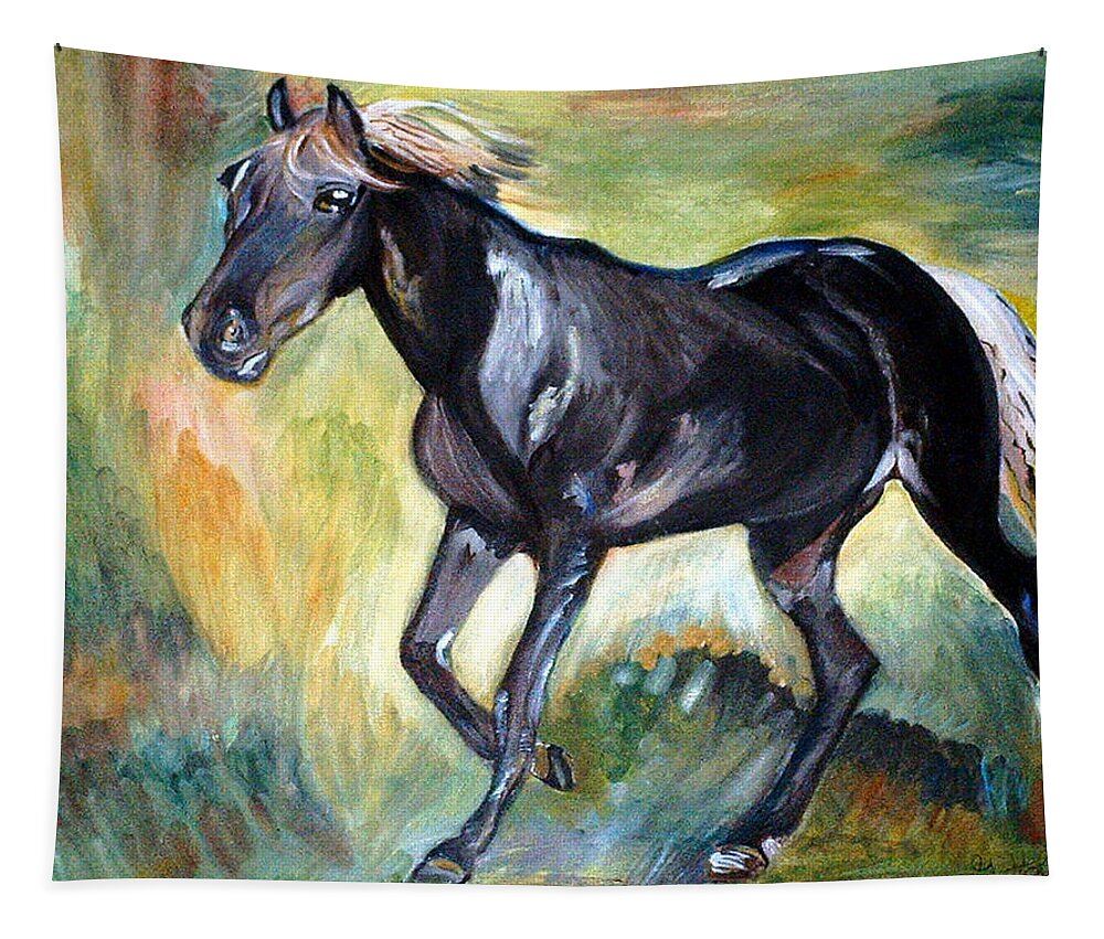 Horse Tapestry featuring the painting Trot by Genevieve Holland