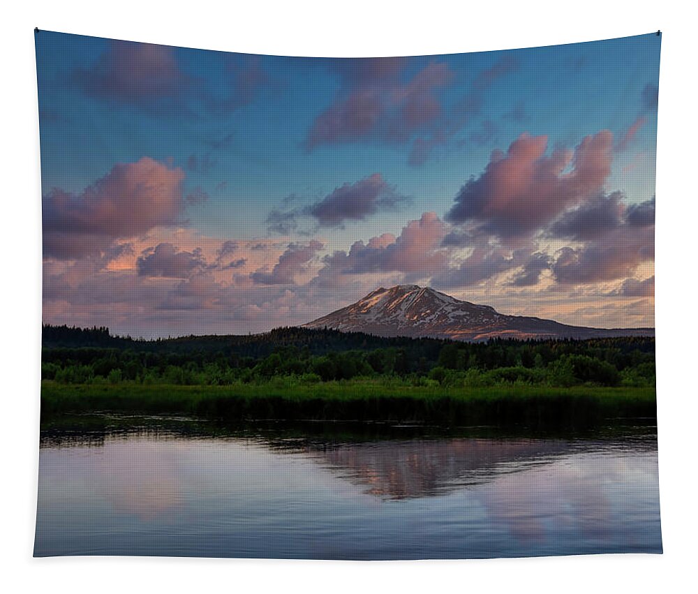 Trout Lake Sunset Tapestry featuring the photograph Trout Lake Sunset by Wes and Dotty Weber