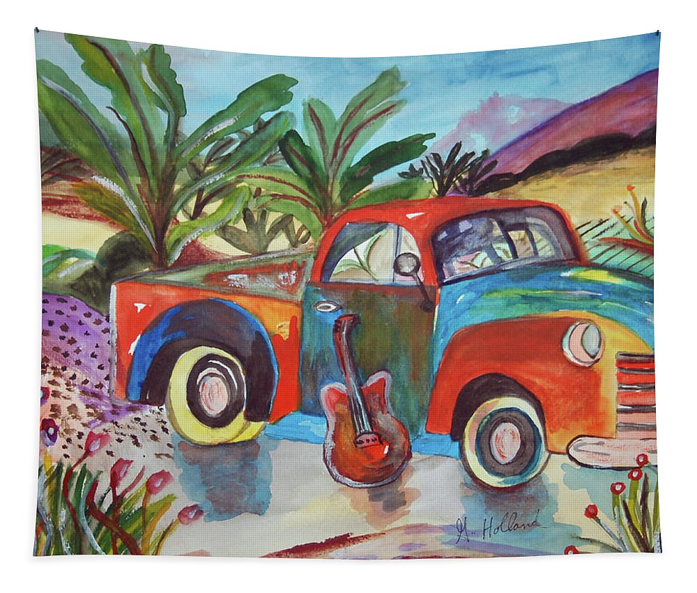 Truck Tapestry featuring the painting Truck, My Old Friend by Genevieve Holland