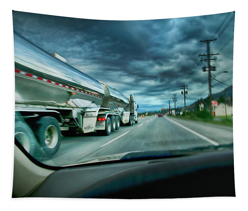 Man Tapestry featuring the photograph Trucker's Life by Theresa Tahara