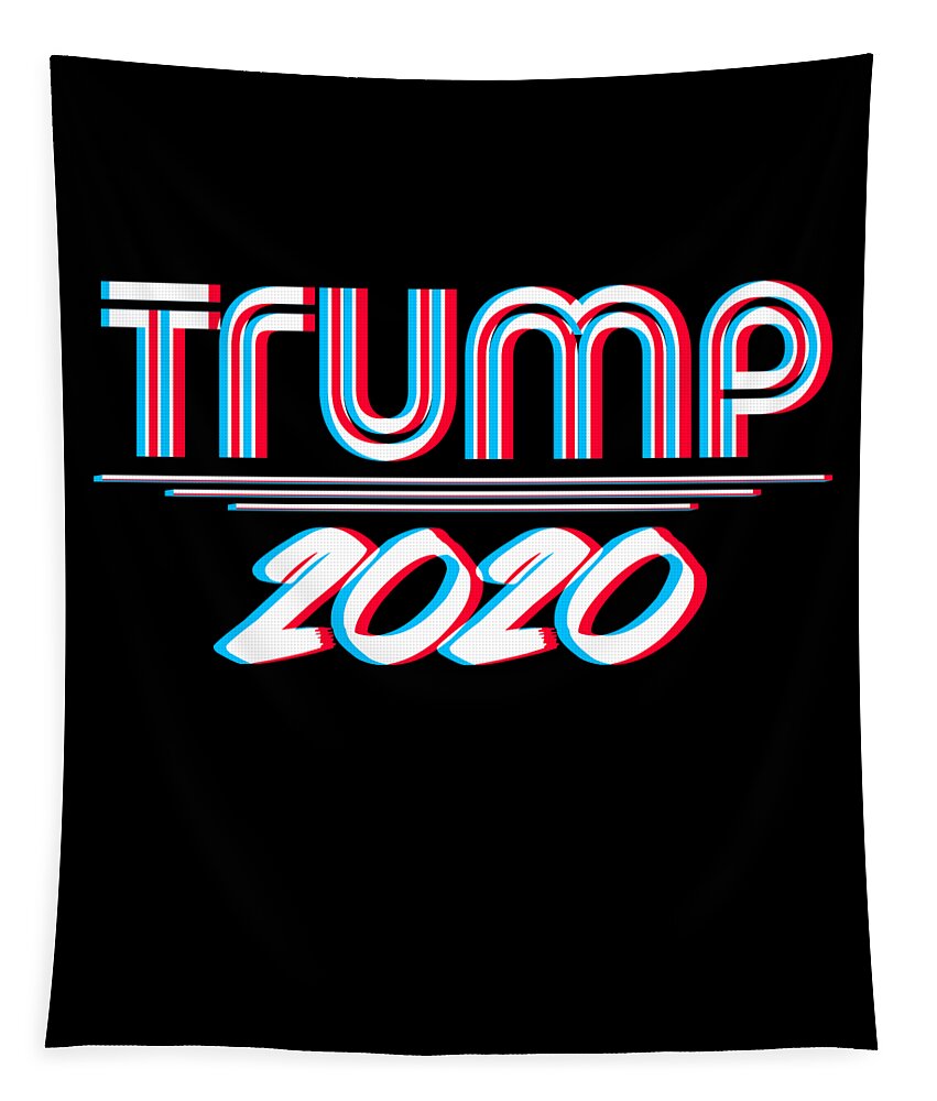 Republican Tapestry featuring the digital art Trump 2020 3D Effect by Flippin Sweet Gear