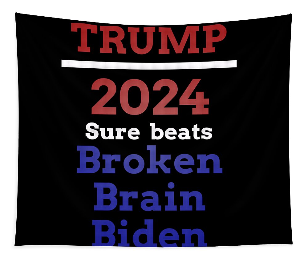 Trump 2024 Tapestry featuring the digital art Trump-beats Biden by James Smullins