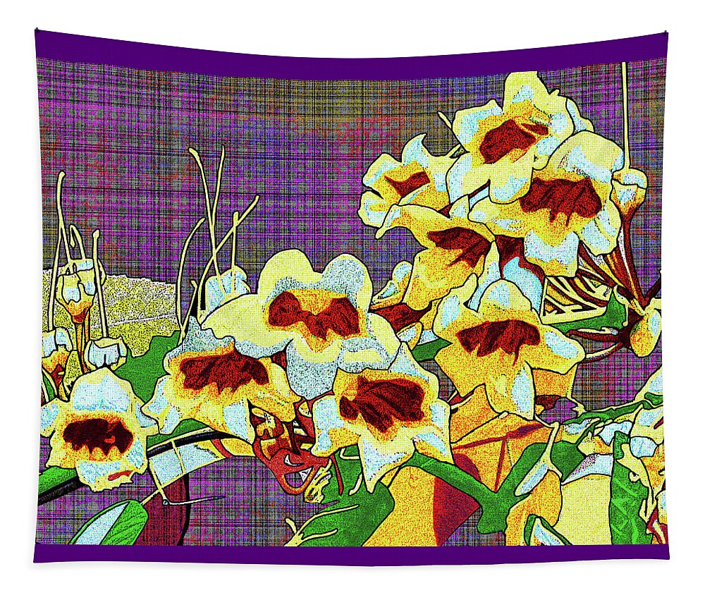 Macon Tapestry featuring the digital art Trumpet Flowers At Ocmulgee by Rod Whyte