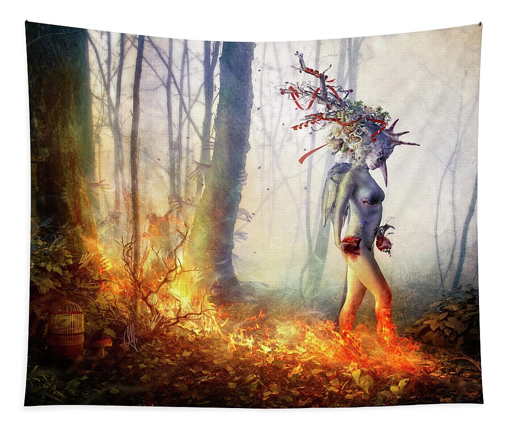 Surreal Tapestry featuring the digital art Trust in me by Mario Sanchez Nevado