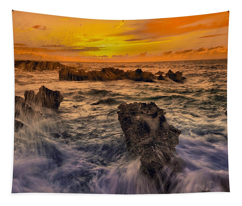 Seascape Tapestry featuring the photograph Troubled Waters by Montez Kerr