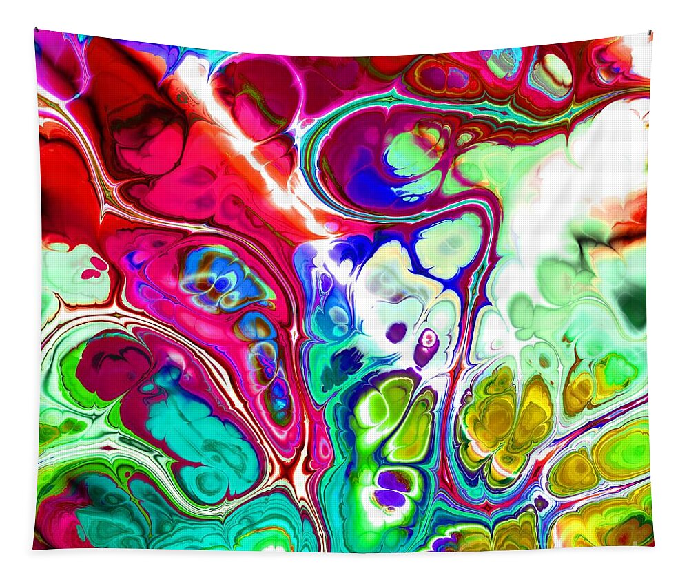 Colorful Tapestry featuring the digital art Tukiran - Funky Artistic Colorful Abstract Marble Fluid Digital Art by Sambel Pedes