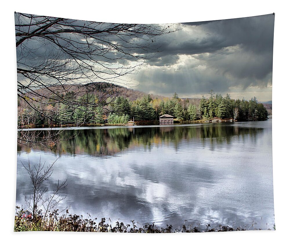 Lake Tapestry featuring the photograph Tupper Lake Storm Clouds by Russel Considine