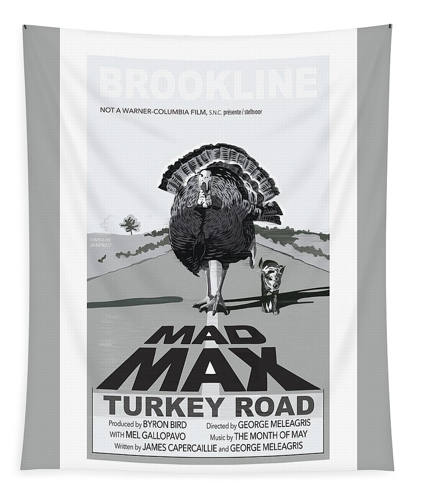 Brookline Tapestry featuring the digital art Turkey Road by Caroline Barnes