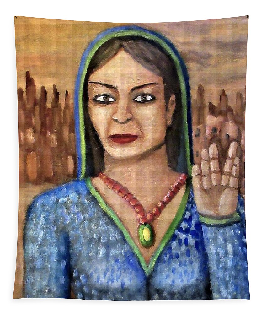 Figure Tapestry featuring the painting T'var by Gregory Dorosh