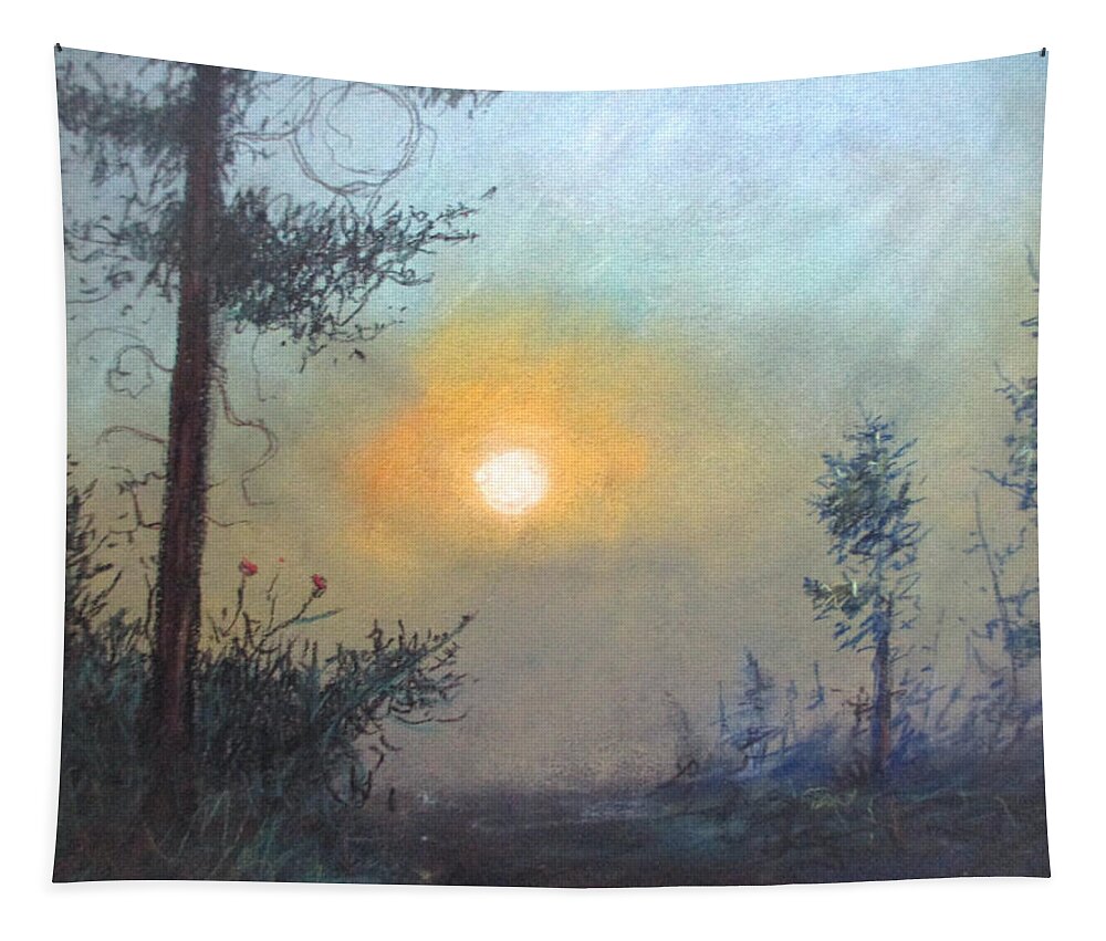 Sunset Tapestry featuring the pastel Twilight Dreams by Jen Shearer