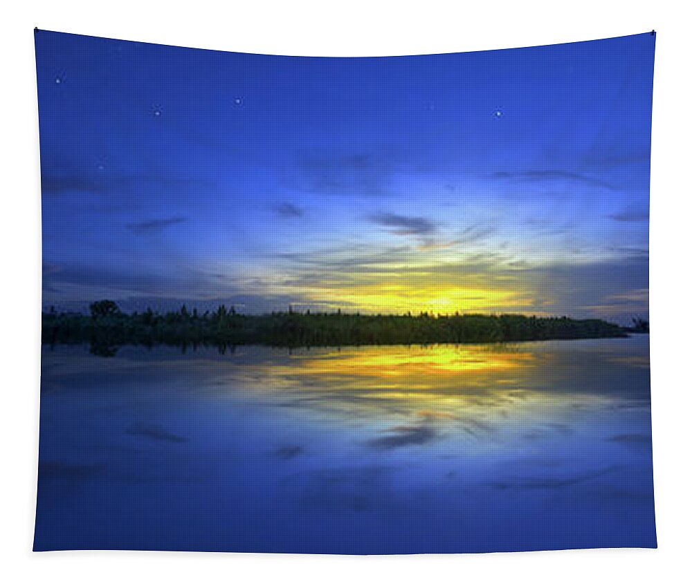 Twilight Tapestry featuring the photograph Twilight Horizon by Mark Andrew Thomas