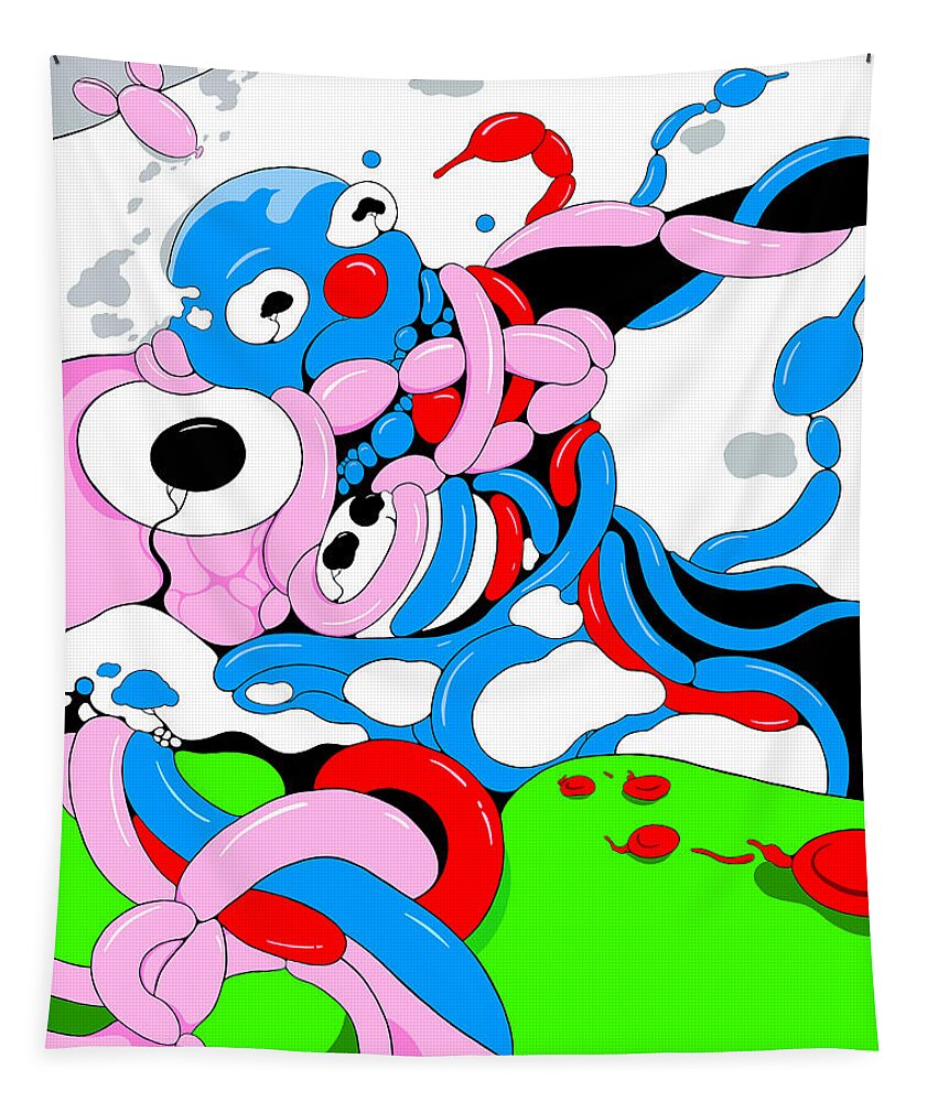 Balloons Tapestry featuring the digital art Twisted Circus by Craig Tilley