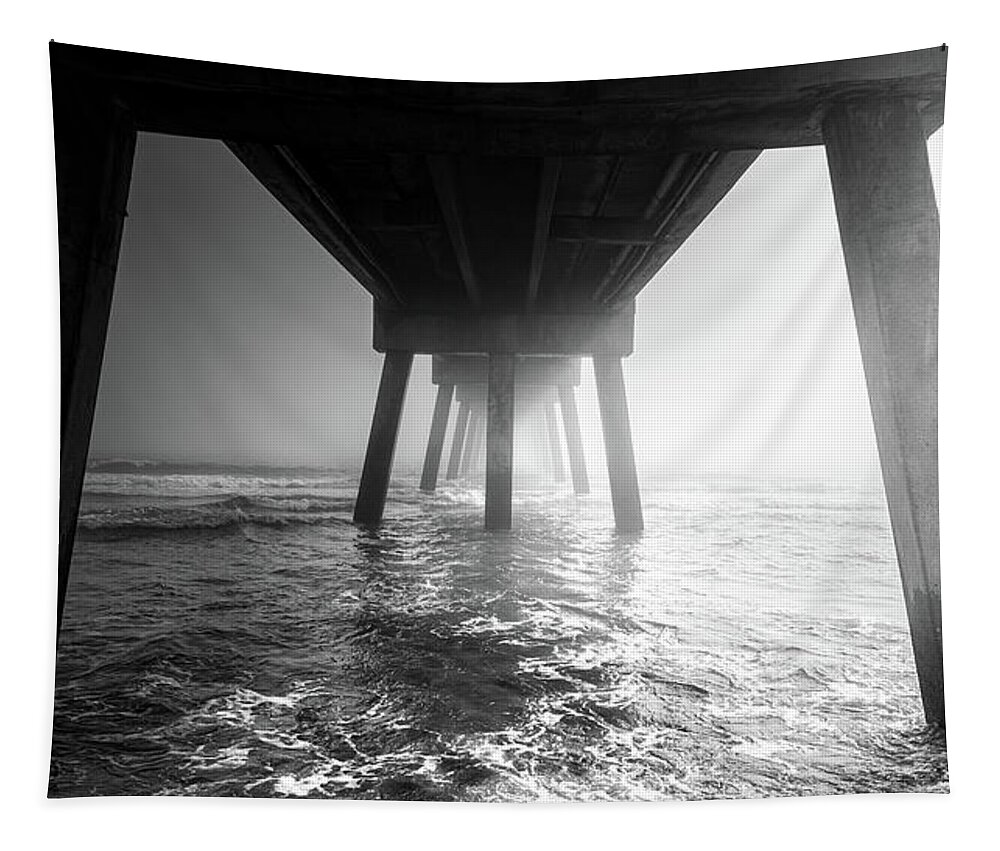 Pier Tapestry featuring the photograph Two Halves by Jordan Hill