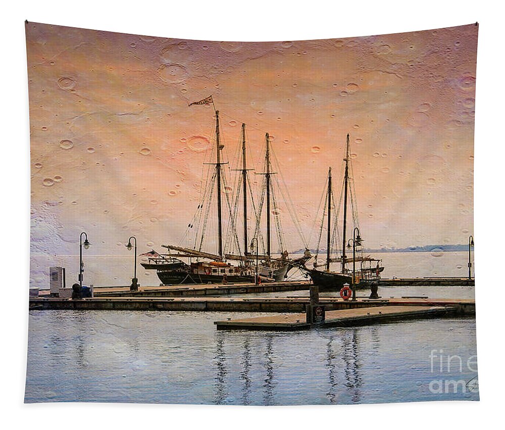 Schooner Tapestry featuring the photograph Two Schooners at Bay by Shelia Hunt