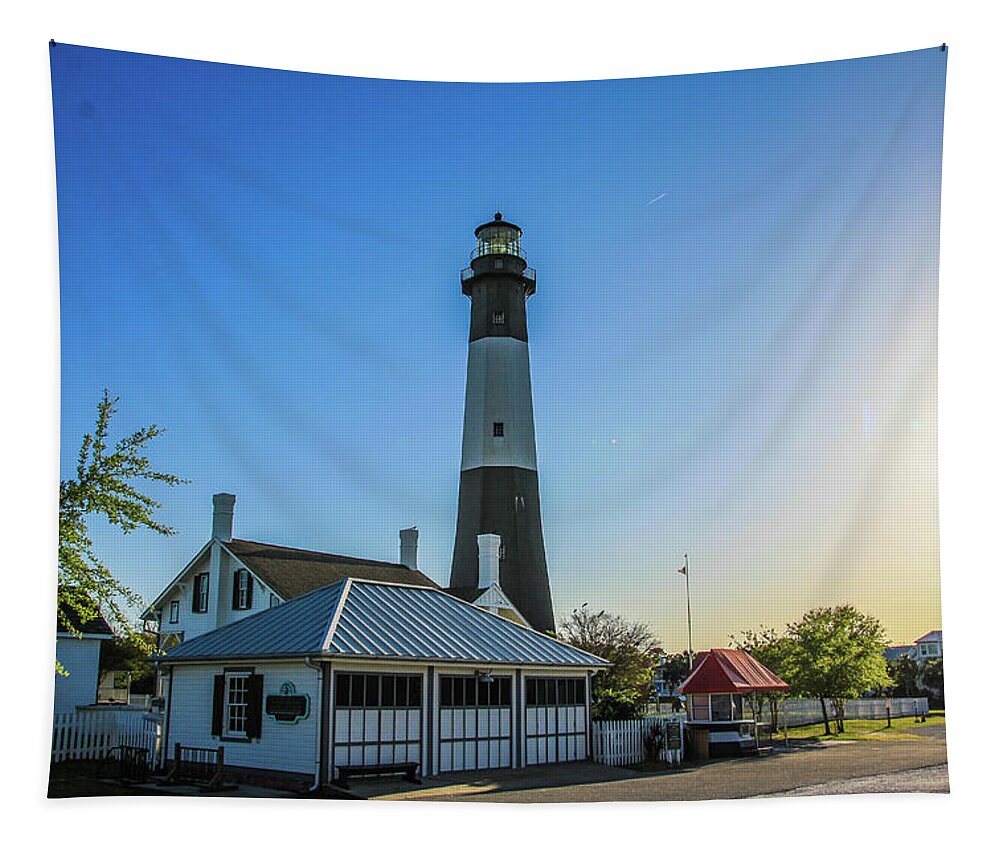 Lighthouse Tapestry featuring the photograph Tybee Island Lighthouse by Richie Parks