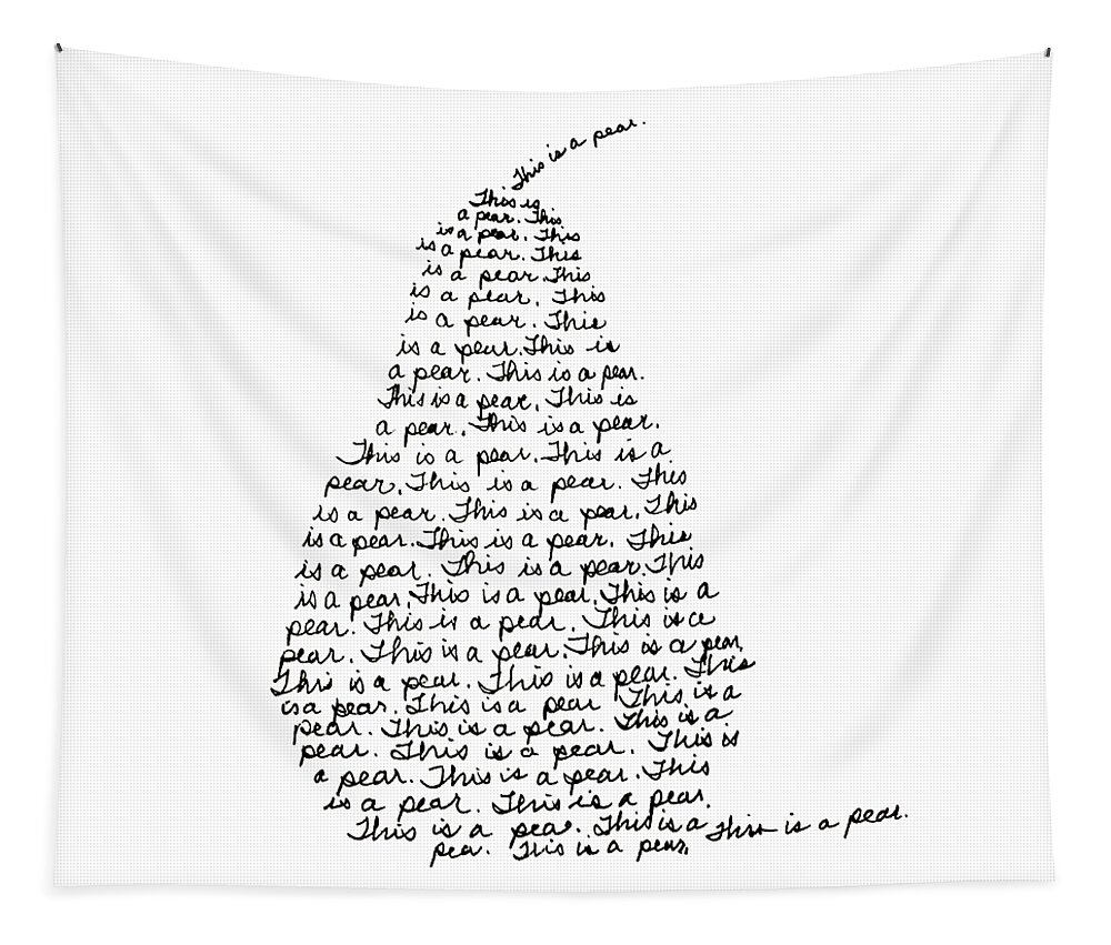 Typographic Tapestry featuring the drawing Typographic Pear Drawing by Nancy Merkle
