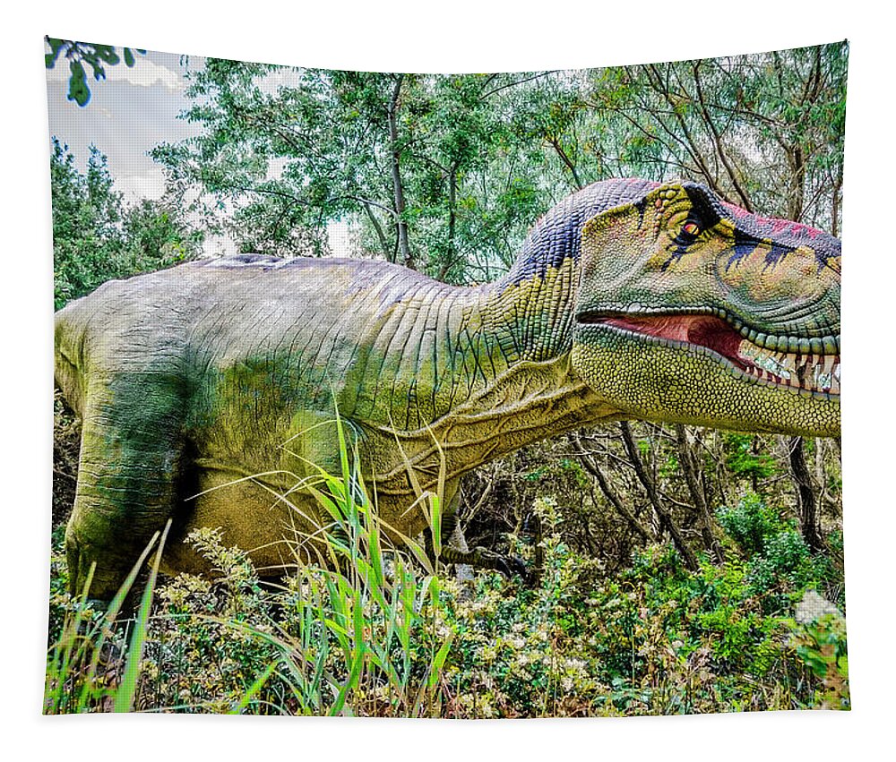 Tyrannosaurus Rex Tapestry featuring the digital art Tyrannosaurus Rex by WAZgriffin Digital