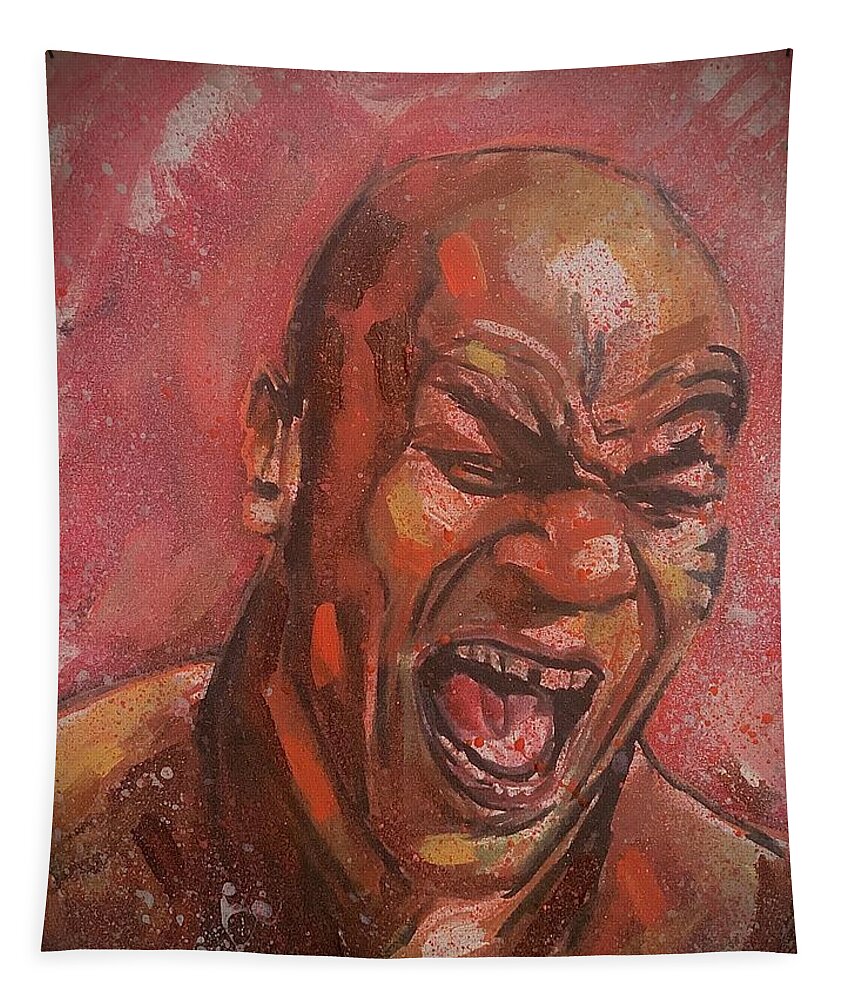 Mike Tyson Tapestry featuring the painting Tyson by Joel Tesch