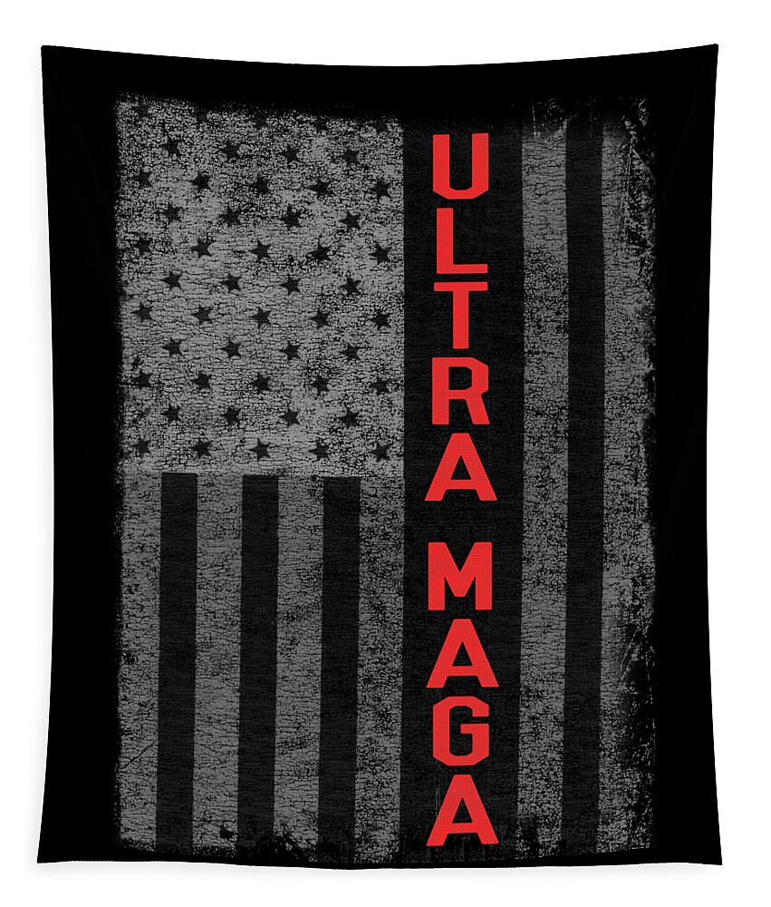 Cool Tapestry featuring the digital art Ultra Maga US Flag by Flippin Sweet Gear