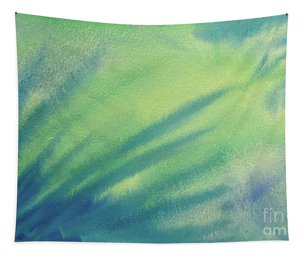 Abstract Tapestry featuring the painting Under Sea Abstract by Lisa Neuman
