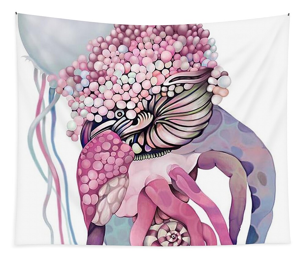 Bojana Knezevic Tapestry featuring the digital art Underwater Dreamcatcher by Bojana Knezevic