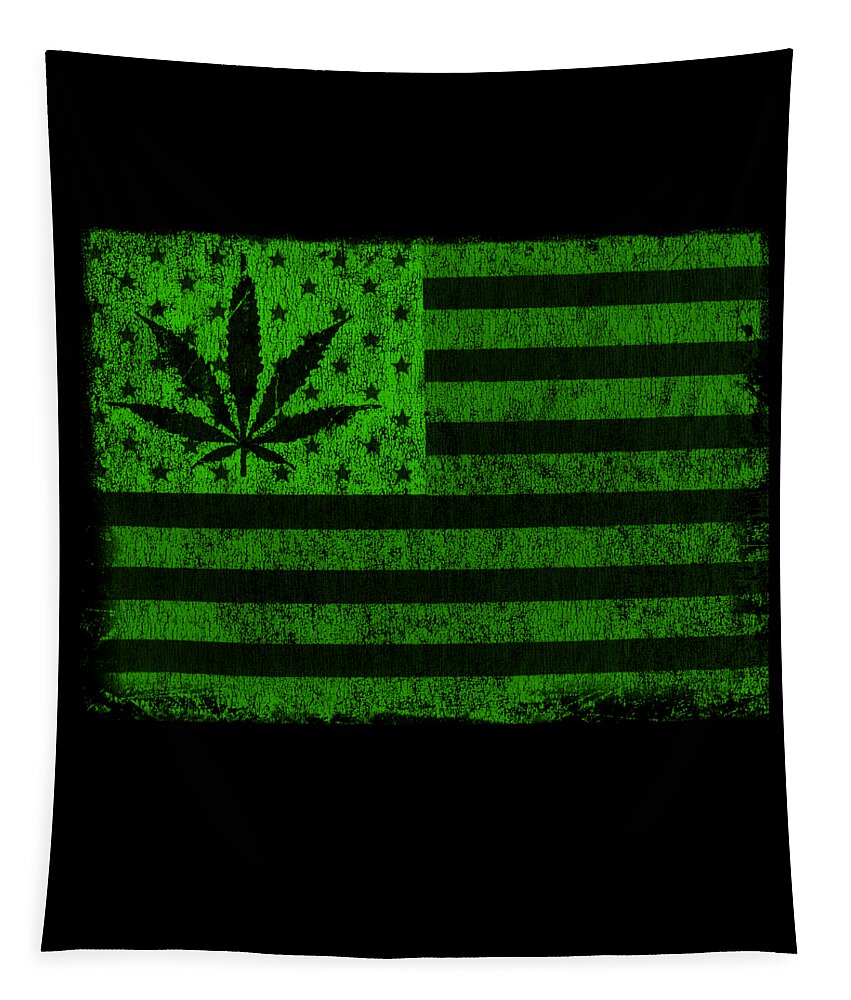 Funny Tapestry featuring the digital art United States Of Cannabis by Flippin Sweet Gear