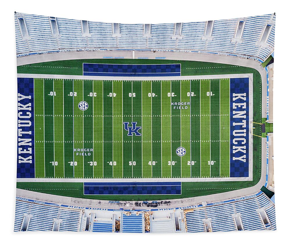 America Tapestry featuring the photograph University of Kentucky football field by Alexey Stiop