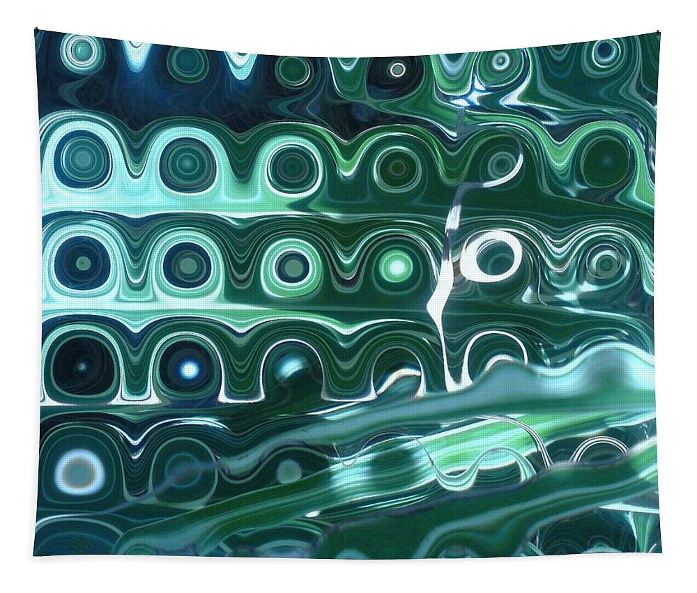 Green Tapestry featuring the digital art Unstable Yet Sorta Stable by Andy Rhodes