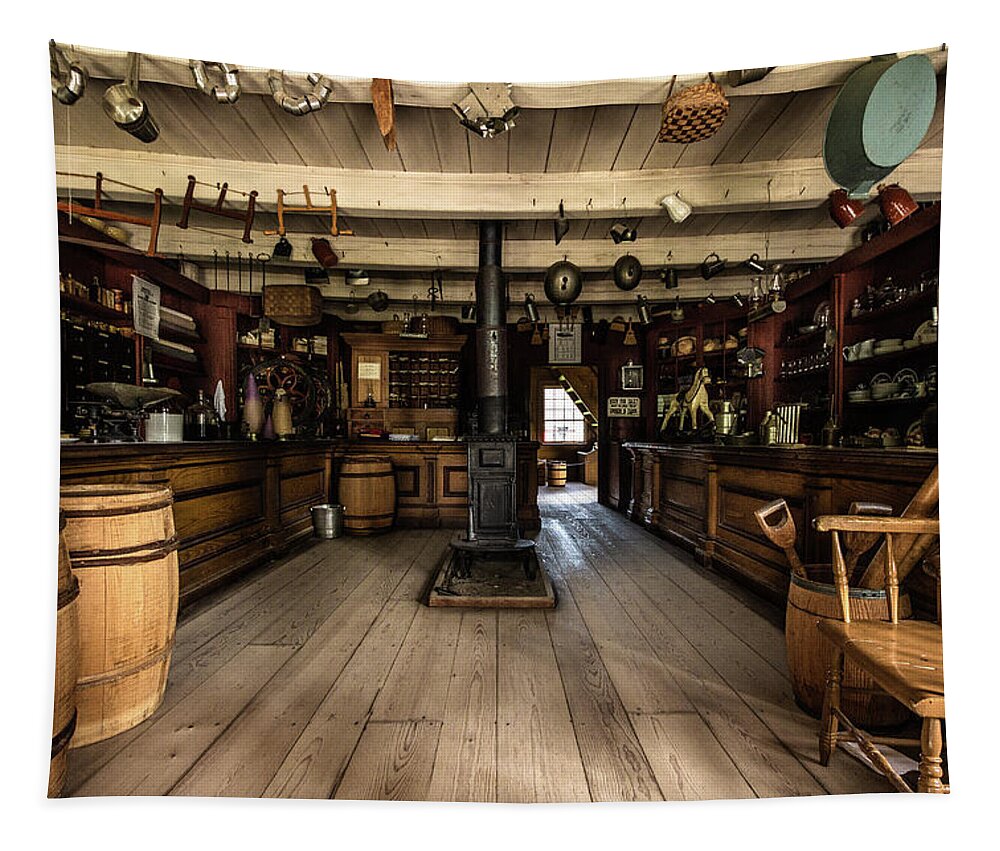 Museum Quality Tapestry featuring the photograph Upper Canada Village Dry Goods by Bruce Davis