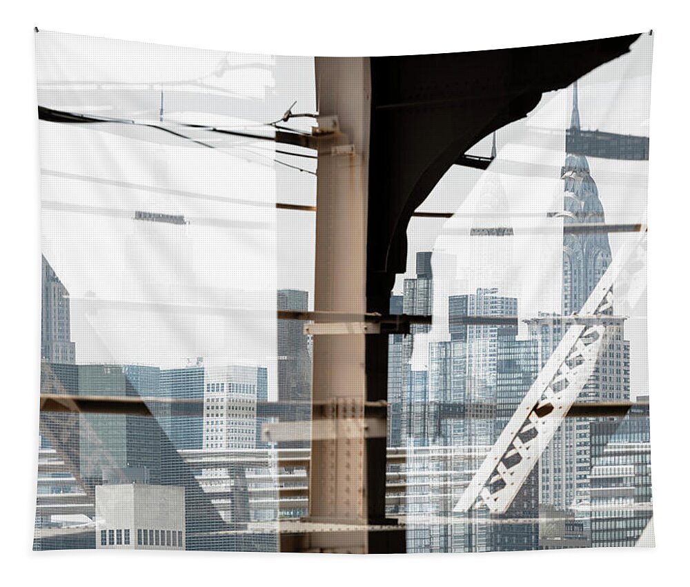 New York Tapestry featuring the photograph Urban Abstraction - Skyscrapers by Philippe HUGONNARD