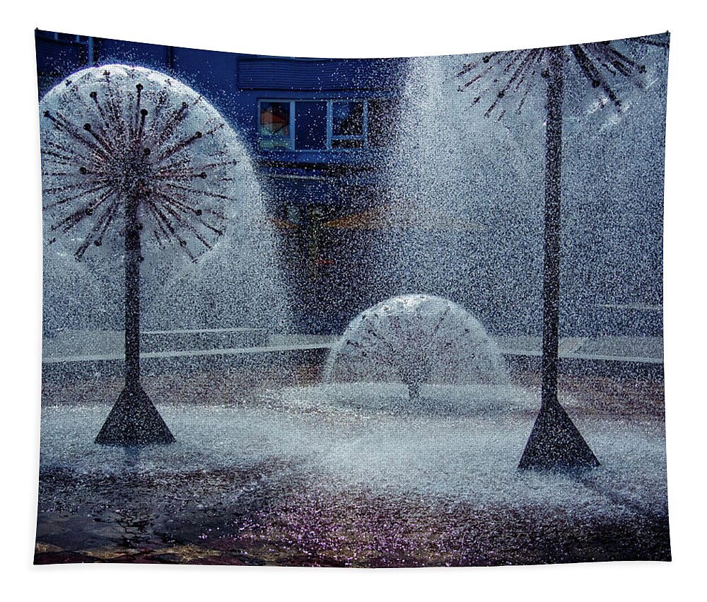 Water Fountains Tapestry featuring the photograph Urban Art by Tatiana Travelways