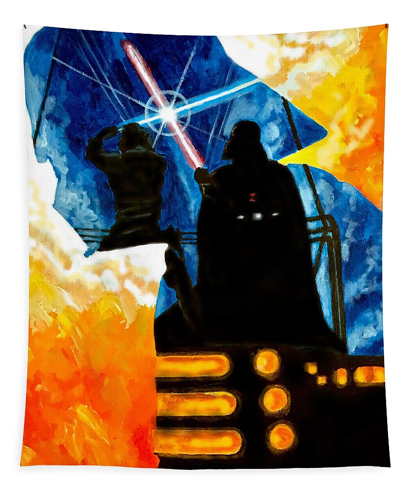 Vader Tapestry featuring the painting Vader by Joel Tesch