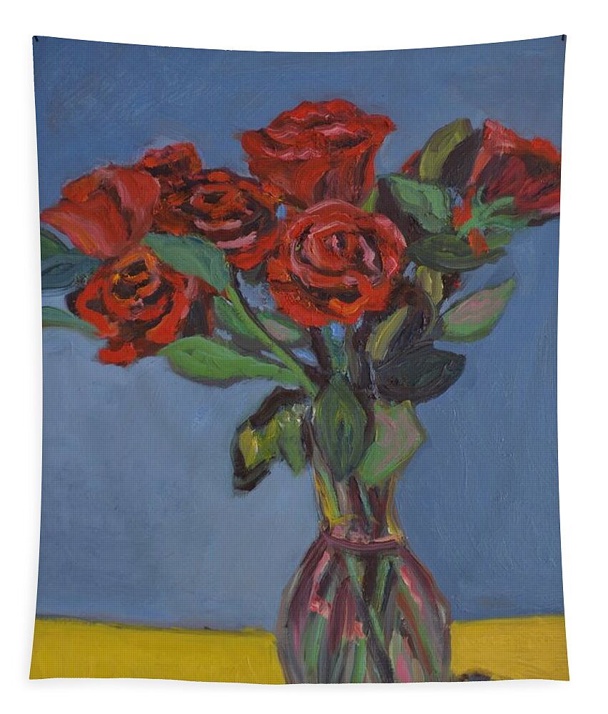Roses Tapestry featuring the painting Valentine Flowers II by Beth Riso
