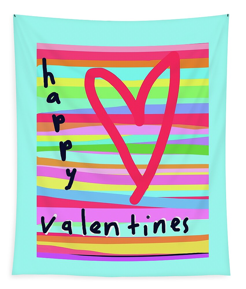Valentine Tapestry featuring the drawing Valentines Stripe by Ashley Rice